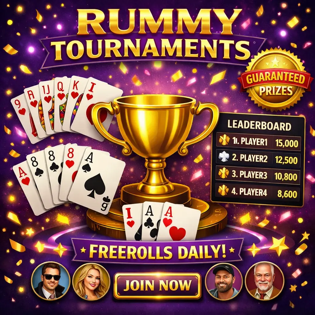 Lucky Star Rummy Tournaments - guaranteed prize pools